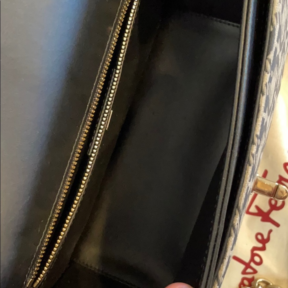 Salvatore Ferragamo Black Floral Embroidered Mini Bag with Gold Hardware - Picture 5 of 6